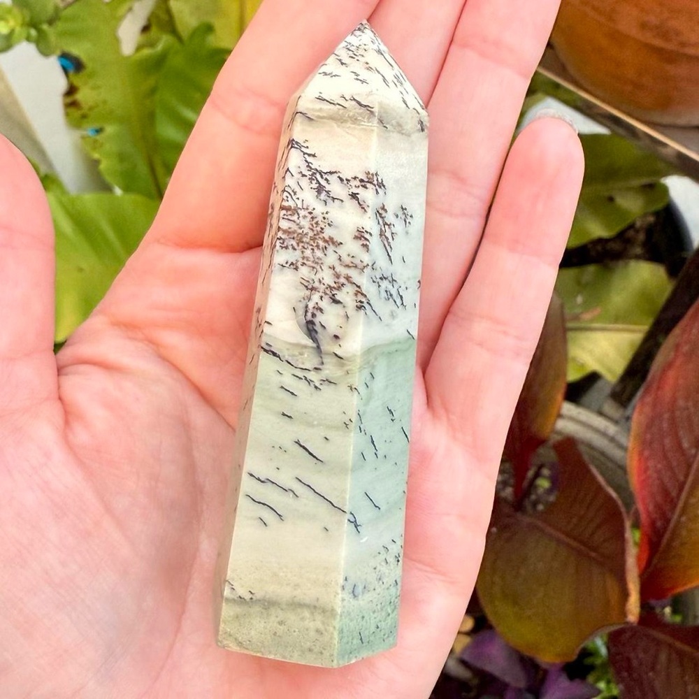 Dendritic Agate crystal healing tower